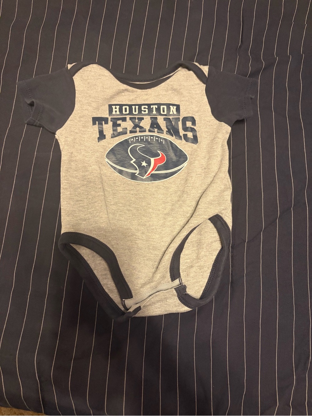 NFL Houston Texans Gray and Navy Baby Bodysuit